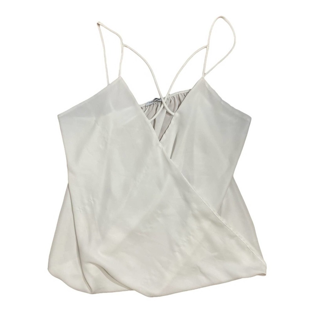 Fashion Nova White Cross Strap Sleeveless Blouse